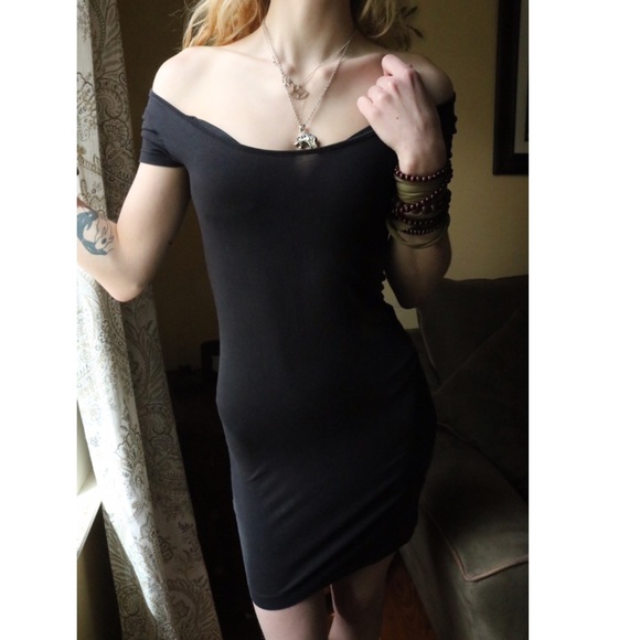 H&M Basic Black Stretchy Knee Length Tight Dress ! - Picture 3 of 8
